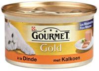 Gourmet Gold Mousse met kalkoen kattenvoer (blik 85 g) 1 tray (24 x 85 g) - thumbnail