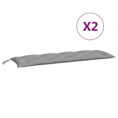 VidaXL Tuinbankkussen 150x(50+50)x7 cm oxford stof grijs