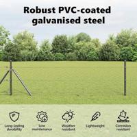 VidaXL Hexagon hek grijs 1,2 x 100 m pvc - thumbnail