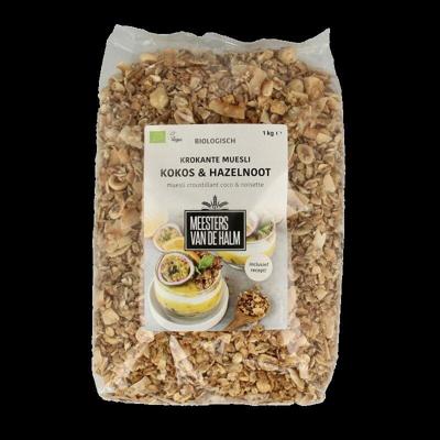 Muesli krokant kokos en hazelnoten bio 1 Kilogram Muesli krokant kokos en hazelnoten bio 1 Kilogram