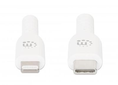 Manhattan 394505 USB-kabel USB-C stekker, Apple Lightning stekker 0.50 m Wit