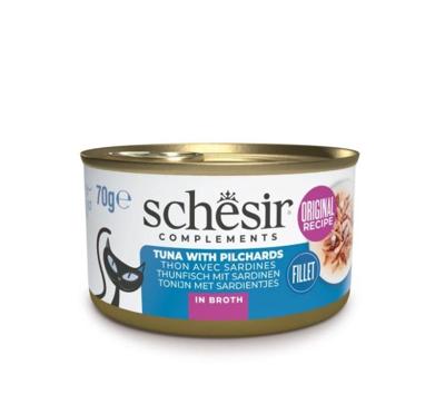 SCHESIR in cooking broth Tuna with sardines - nat kattenvoer - 70 g