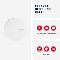 ABUS RWM450 Draadloze rook- en hittemelder Incl. batterij (10 jaar), Incl. magneetbevestiging, Koppelbaar werkt op batterijen (Ø x h) 10.5 cm x 4 cm - thumbnail