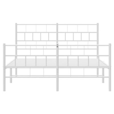 Bedframe met hoofd- en voeteneinde metaal wit 120x200 cm - thumbnail