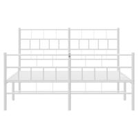 Bedframe met hoofd- en voeteneinde metaal wit 120x200 cm - thumbnail