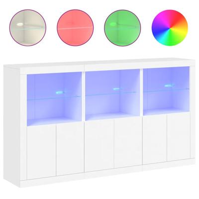 Dressoir met LED-verlichting 181,5x37x100 cm wit