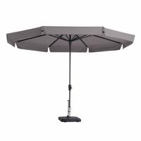 Parasol Syros 350cm met volant taupe - thumbnail