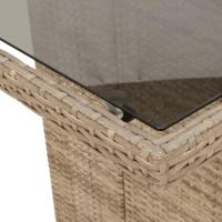 9-delige Tuinset met kussens poly rattan gemengd beige - thumbnail