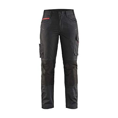 Blåkläder Dames service werkbroek met stretch 71951330 | Zwart/Rood | Maat 46 - 7330509647318