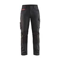 Blåkläder Dames service werkbroek met stretch 71951330 | Zwart/Rood | Maat 46 - 7330509647318 - thumbnail