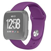 Fitbit Versa 1 / 2 & Lite siliconen bandje - Maat: Large - Donkerpaars - thumbnail