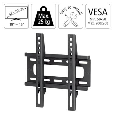Hama tv-muurbeugel vast voor schermen tot 117 cm zwart - thumbnail