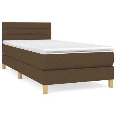 Boxspring met matras stof donkerbruin 180x200 cm
