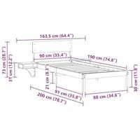 Bedframe met nachttafels met hoofdeinde Wasbruin 90 x 190 cm - thumbnail