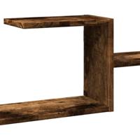 Wandschap 104x15x49 cm bewerkt hout gerookt eikenkleurig - thumbnail