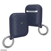 Catalyst Ring Clip Case voor AirPods 1 en 2 - Siliconen AirPods-case met textuurpatroon, hoogglanzende oppervlakteafwerking met extra grip, compatibel met draadloos opladen - Marineblauw - thumbnail