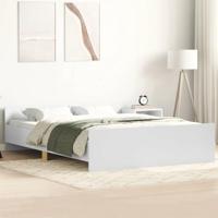 Bedframe met hoofd- en voeteneinde wit 135x190 cm - thumbnail