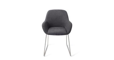 Jesper Home Kushi eetkamerstoel Black-Out slide steel