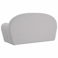 Kinderbank 2-zits zacht pluche lichtgrijs - thumbnail