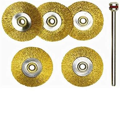 PROXXON drahtrundbürstensatz brass round brush set d=22mm 5 pcs.