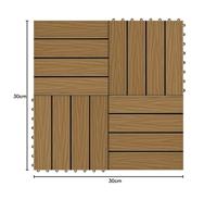 VidaXL Terrastegels diep reliëf 30x30 cm 1 m² hkc teakkleur 11 st - thumbnail