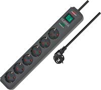 Brennenstuhl 1159710 Eco-Line PDU Stekkerdoos 6 Sockets met Schakelaar en Overspanningsbeveiliging Zwart -1,5 meter - thumbnail