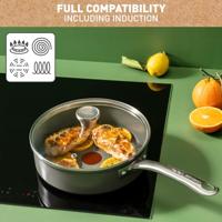 Tefal c42432 renew+ keramische hapjespan 24cm met deksel - thumbnail