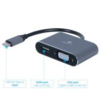 USB-C naar HDMI + VGA adapter kabel 0.15 meter - thumbnail