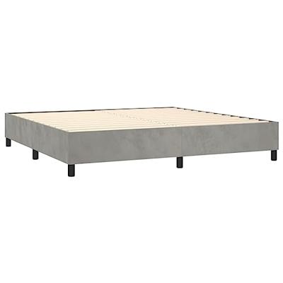 Boxspring met matras en LED fluweel lichtgrijs 200x200 cm