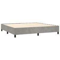 Boxspring met matras en LED fluweel lichtgrijs 200x200 cm - thumbnail
