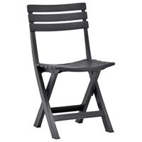 Tuinstoelen inklapbaar 2 st kunststof antraciet - thumbnail