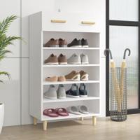 Schoenenkast 60x35x105 cm bewerkt hout wit - thumbnail