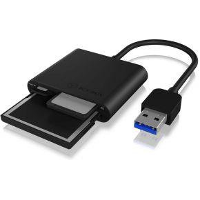 ICY BOX IB-CR301-U3 Externer Multi Card Reader (CF, SD, Micro SD) mit USB 3.0 Hostanschl Externe geheugenkaartlezer / hub USB-A 3.0 Zwart