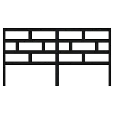 Hoofdbord 186x4x100 cm massief grenenhout zwart