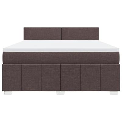 Boxspring met matras stof donkerbruin 180x200 cm - thumbnail