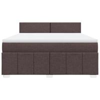 Boxspring met matras stof donkerbruin 180x200 cm - thumbnail