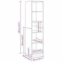 Kledingkast 50x50x200 cm bewerkt hout artisanaal eikenkleurig - thumbnail