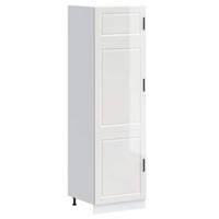 Keukenkast Porto bewerkt hout hoogglans wit - thumbnail