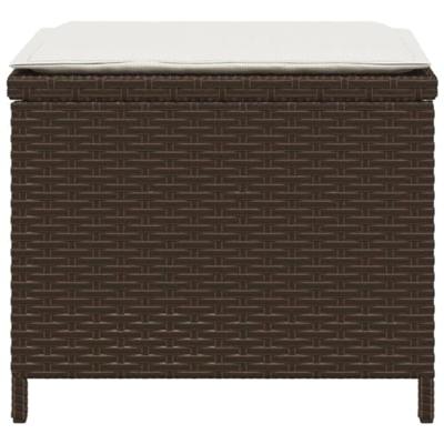 Tuinkrukken 4 st met kussens 40x40x35 cm poly rattan bruin Tuinkrukken 4 st met kussens 40x40x35 cm poly rattan bruin