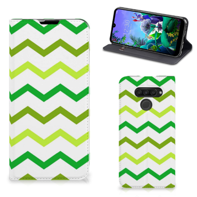 LG Q60 Hoesje met Magneet Zigzag Groen