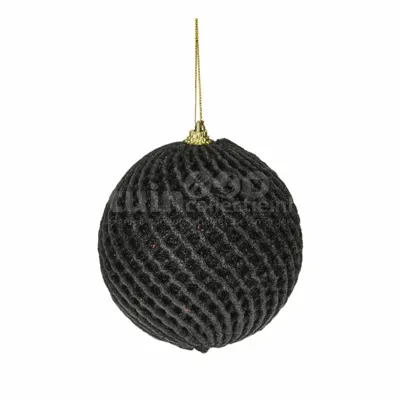 Kerstbal Foam Twist Ø12cm Zwart 1st