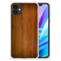 Apple iPhone 11 Stevig Telefoonhoesje Donker Hout - thumbnail