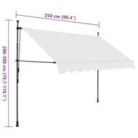 Luifel handmatig uittrekbaar met LED 250 cm crme - thumbnail