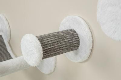 TRIXIE KATTEN KLIMSET VOOR AAN DE MUUR 4 KLIMPLEKKEN WIT / GRIJS