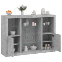 Dressoirs met LED-verlichting 3 st bewerkt hout betongrijs - thumbnail