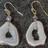 Oorhangers Geode (4 cm) - thumbnail
