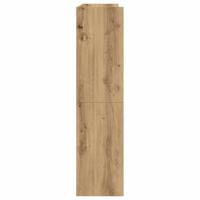 Schoenenrek 80x25x100 cm bewerkt hout artisanaal eikenkleur - thumbnail