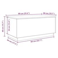 Salontafel met LED-verlichting 90x50x40 cm zwart eiken - thumbnail