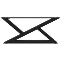 Salontafelpoten 2 st 70x(30-31,3) cm staal zwart - thumbnail