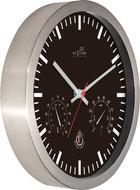 NeXtime NE-90513ZW Wandklok + Weerstation 25cm Zwart RC Aluminium - thumbnail